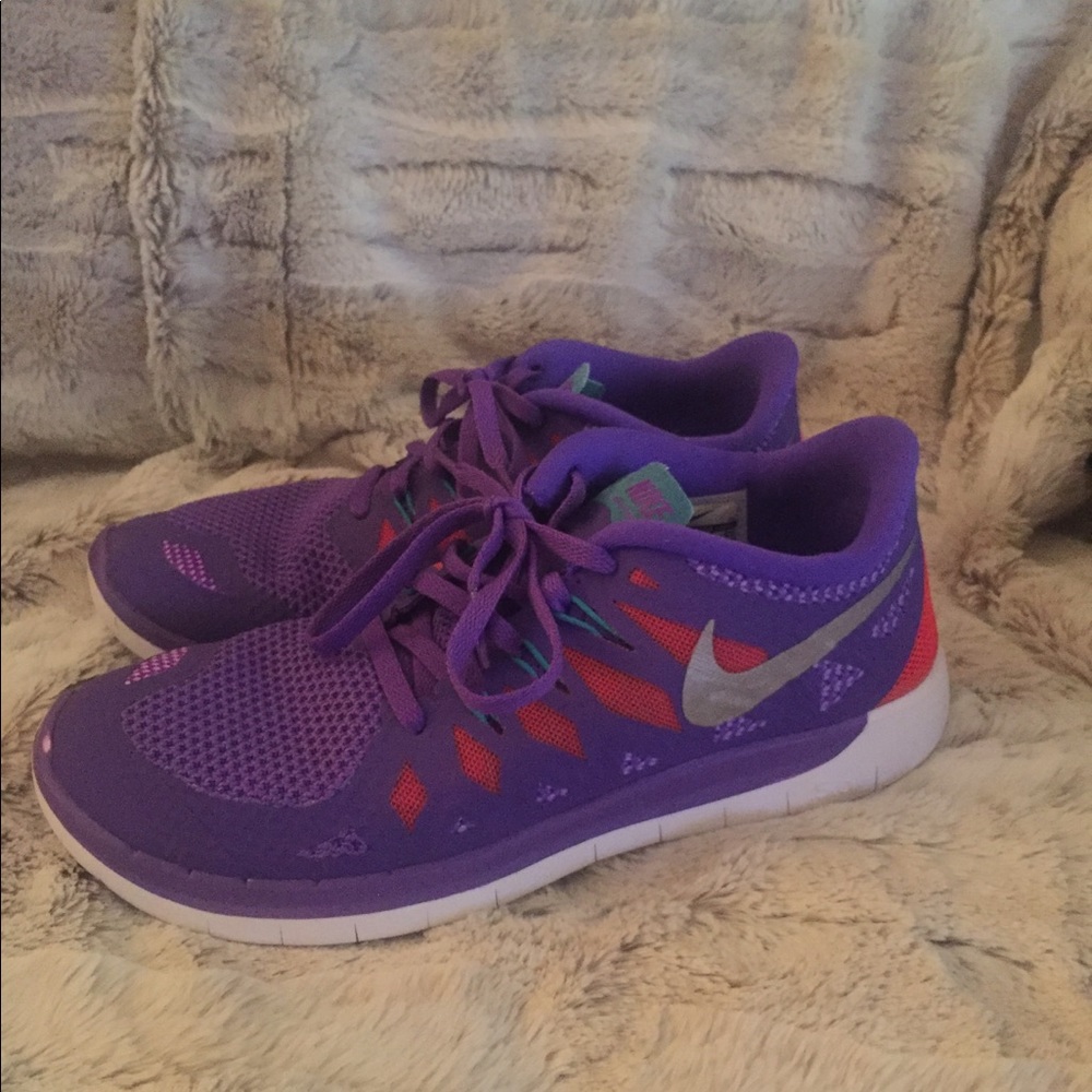 Nike Kids Purple Orange Silver Sneakers